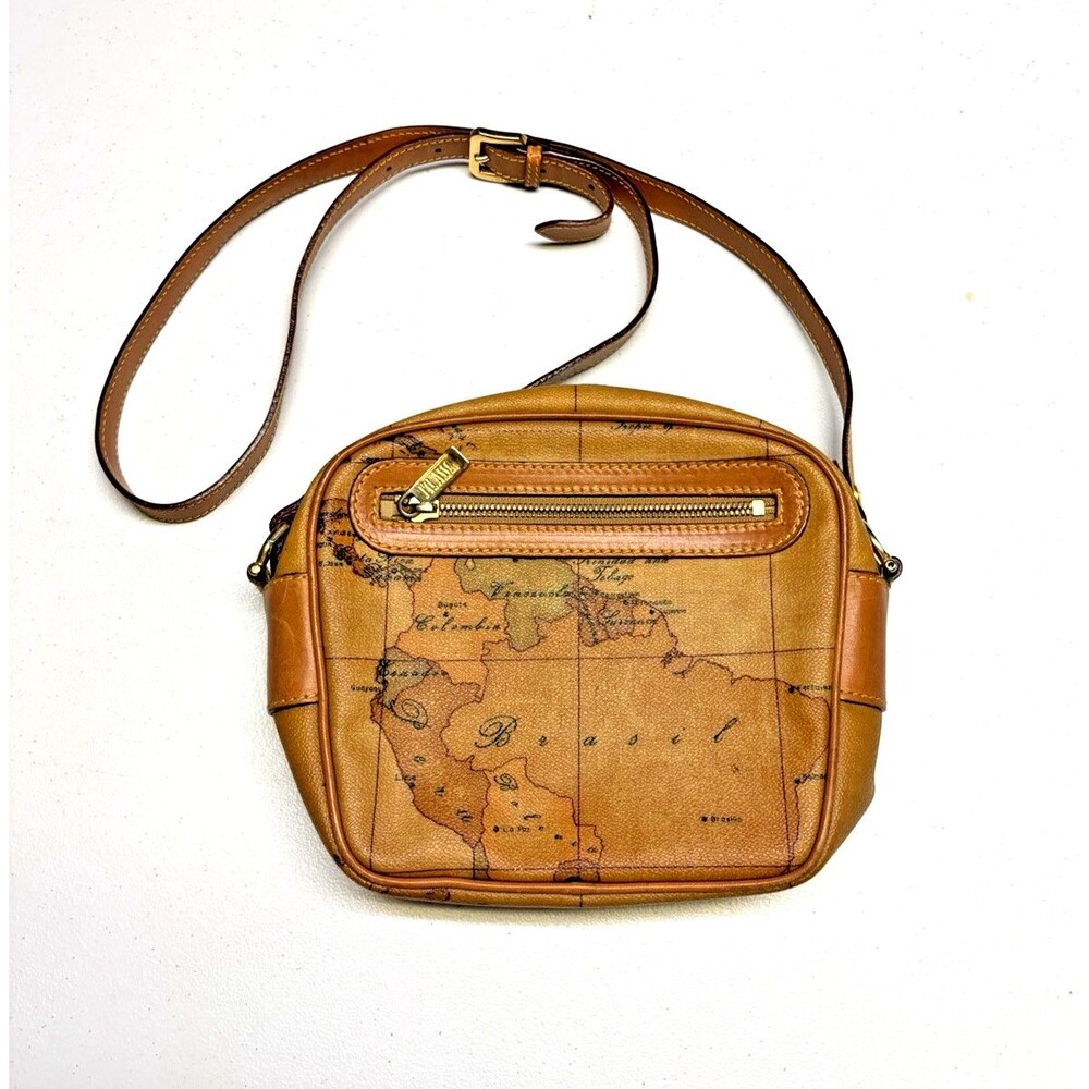 Alviero Martini 1A Classe Geo World Map Crossbody Bag Purse Vintage Italy